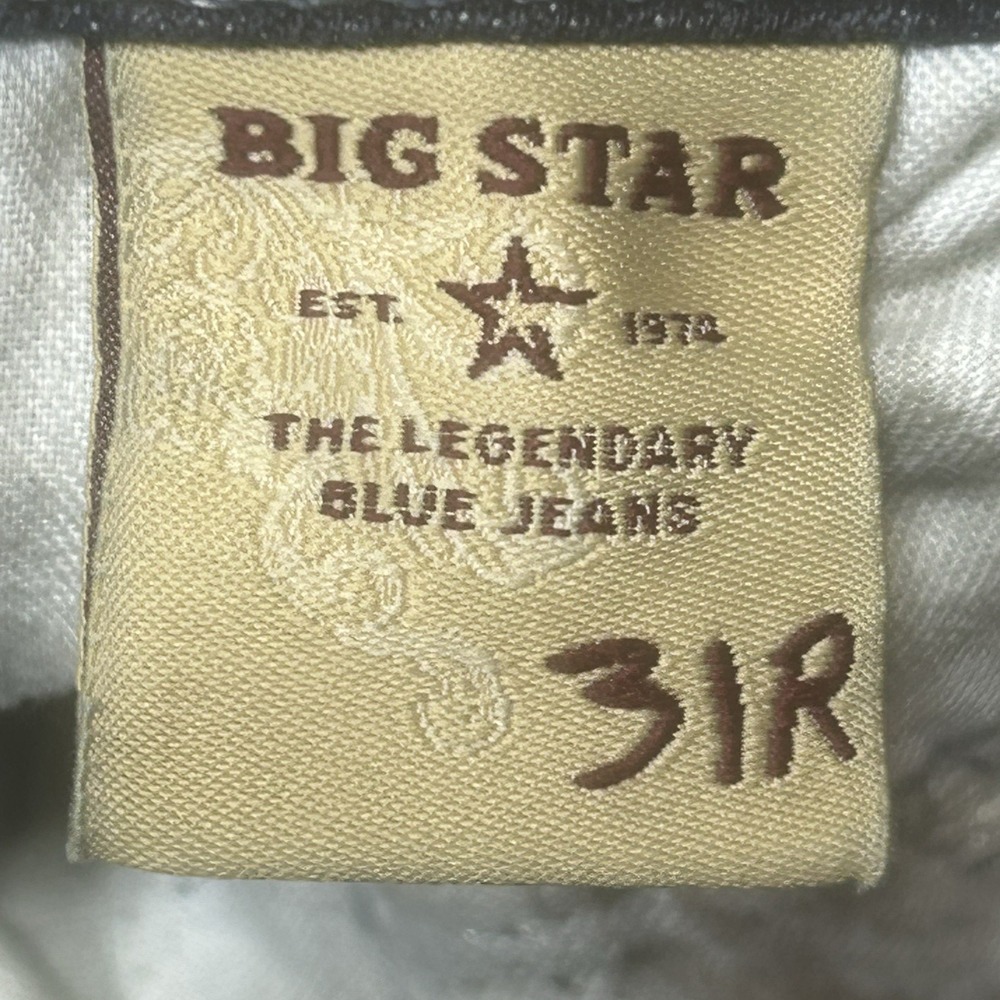 Big Star Miki Jeans Womens 31R (36x32) Blue Denim Distressed Bootcut Low Rise - Picture 6 of 16